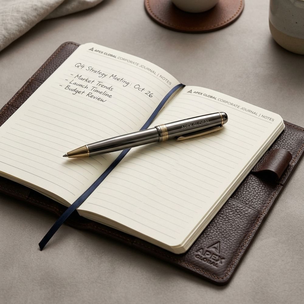 Metal Rollerball Pen & Journal