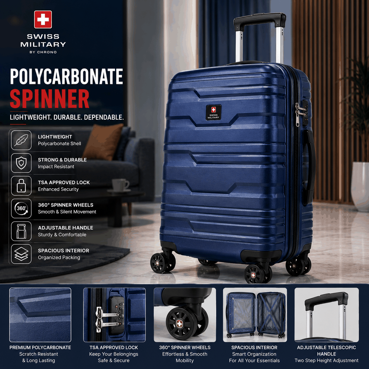 Swiss Military Polycarbonate Spinner