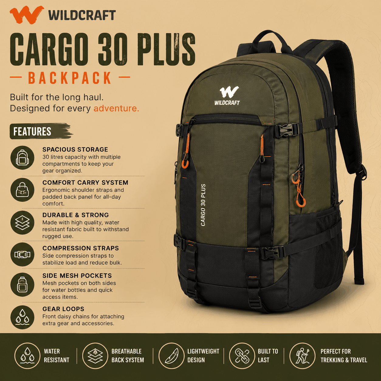Wildcraft Cargo 30 Plus Backpack image 3