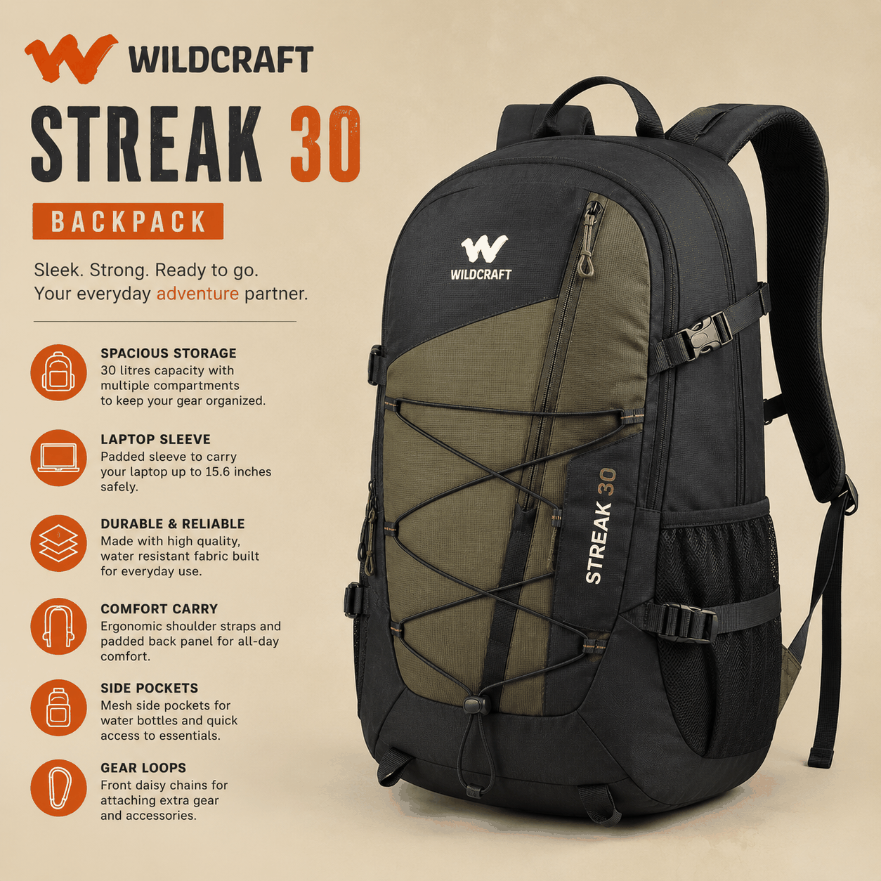 Wildcraft Streak 30 Backpack image 4
