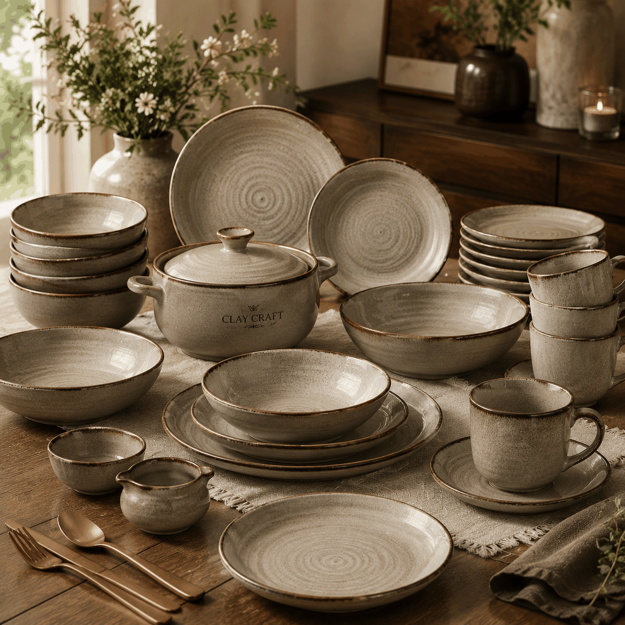 Clay Craft Stoneware Dinner Set