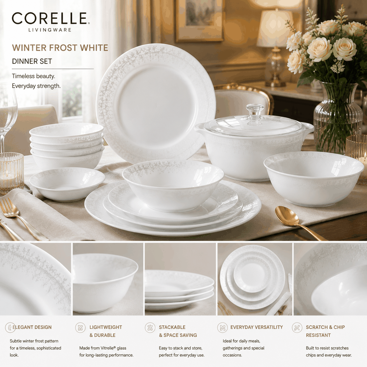 Corelle Livingware Winter Frost White
