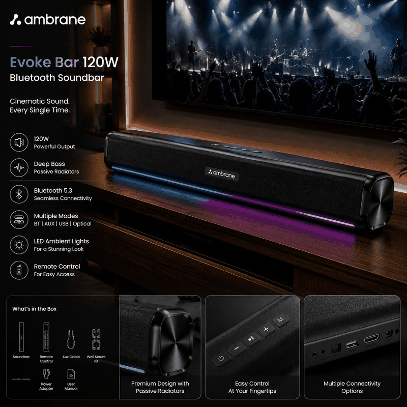 Ambrane Evoke Bar 120W Bluetooth Soundbar image 3
