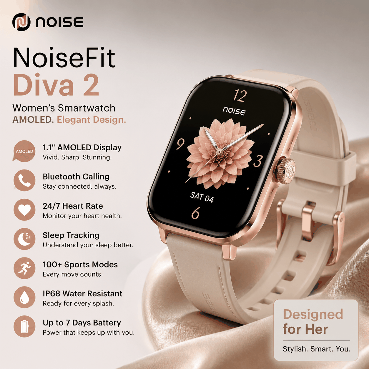 Noise NoiseFit Diva 2 Women_s Smartwatch AMOLED image 3