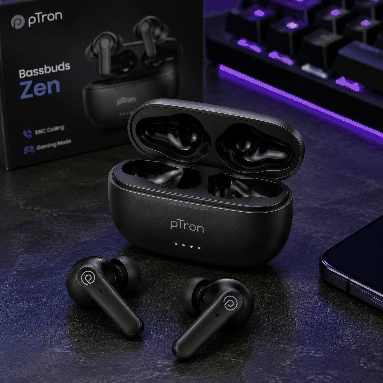 Ptron pTron Bassbuds Zen TWS Earbuds ENC Calling image 3