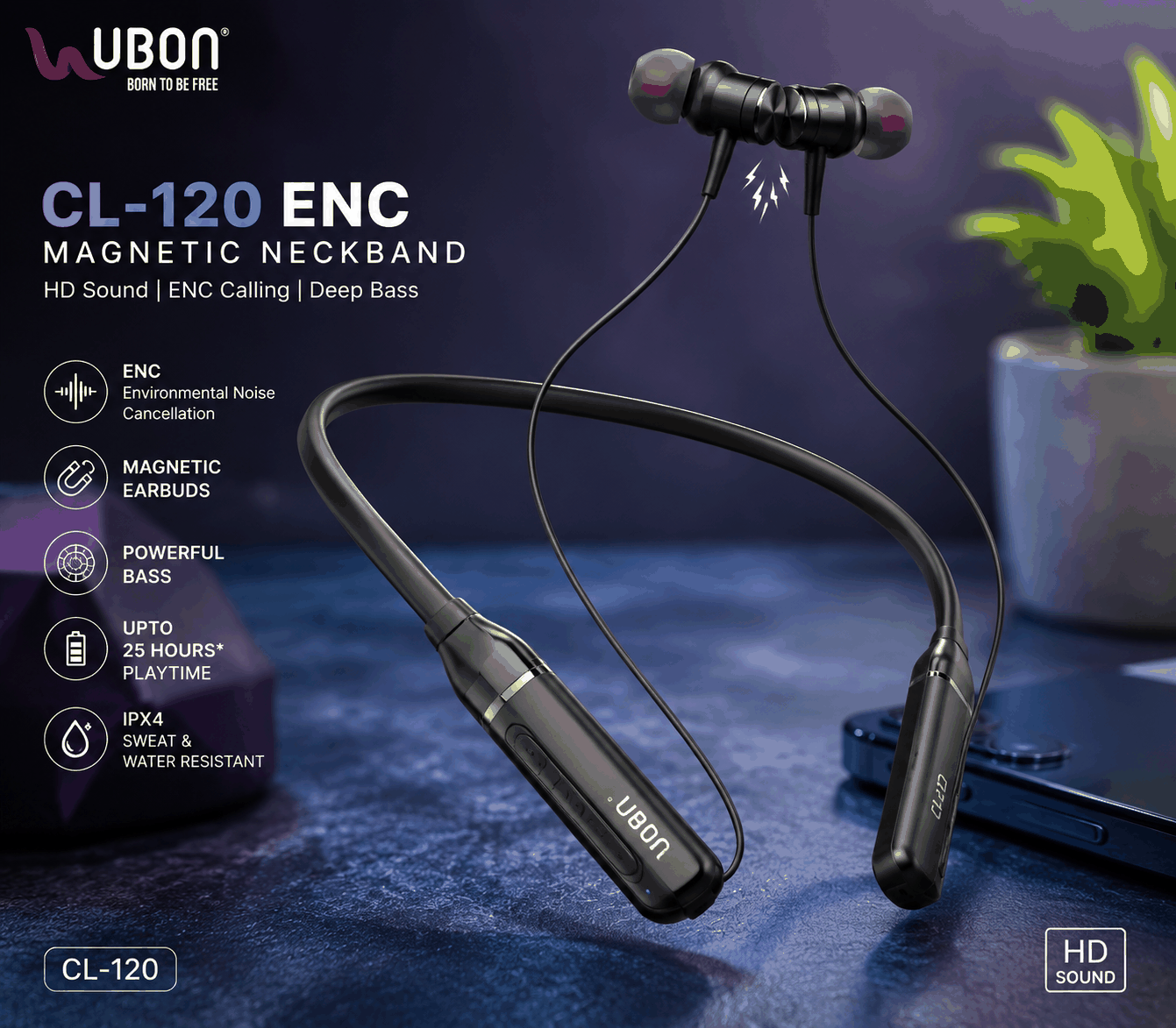 UBON CL-120 ENC Magnetic Neckband