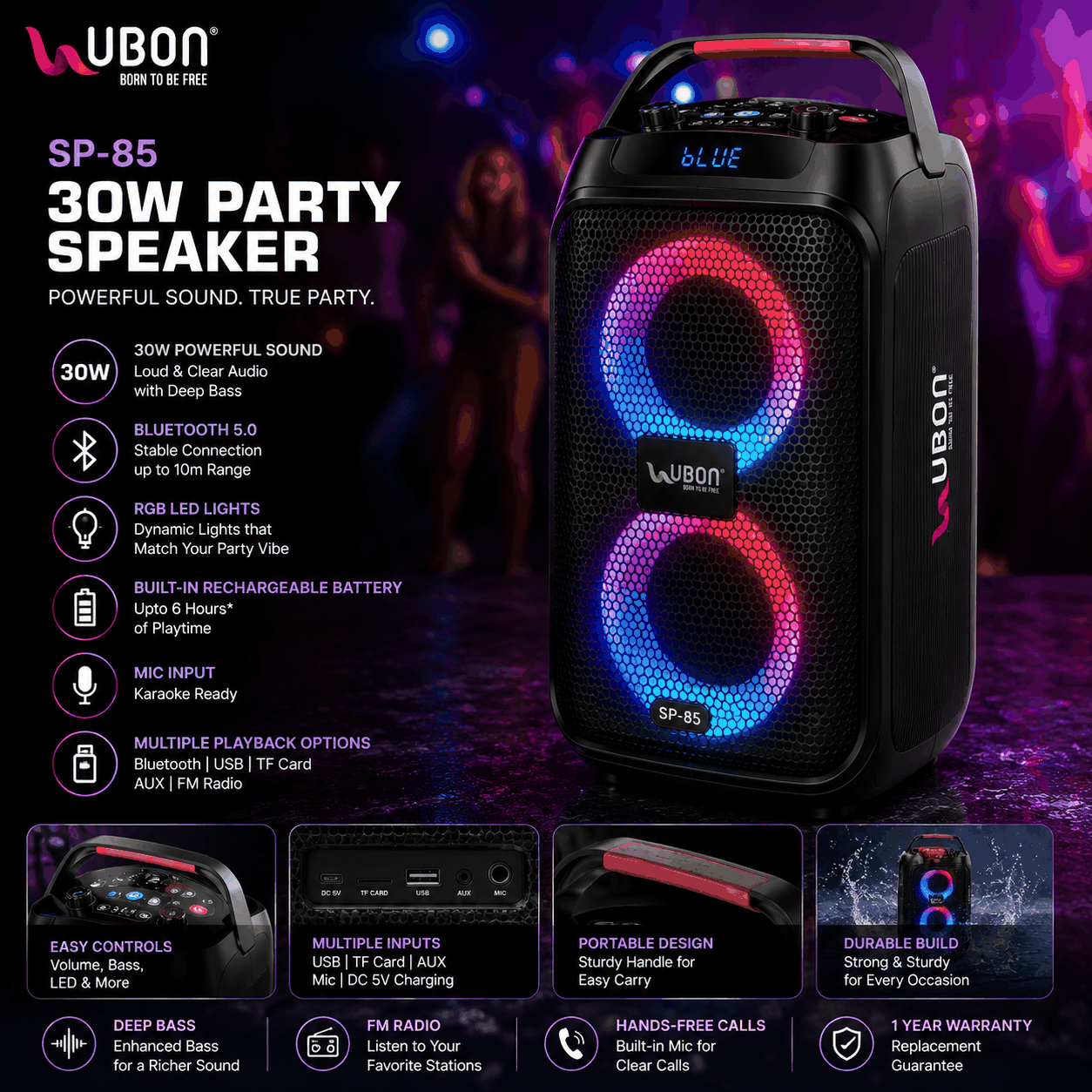 UBON UBON SP-85 30W Party Speaker image 3