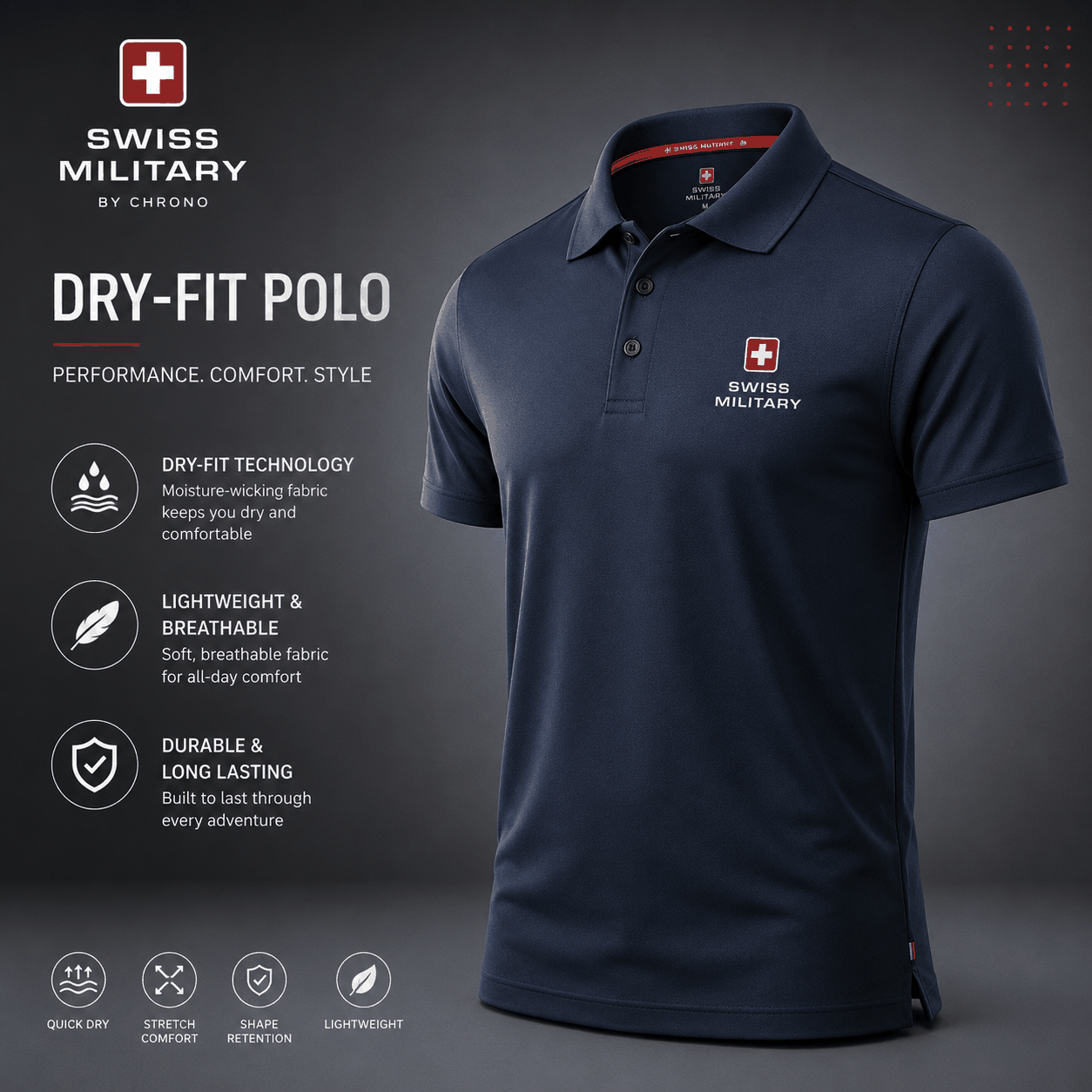 Swiss Military Dry-Fit Polo