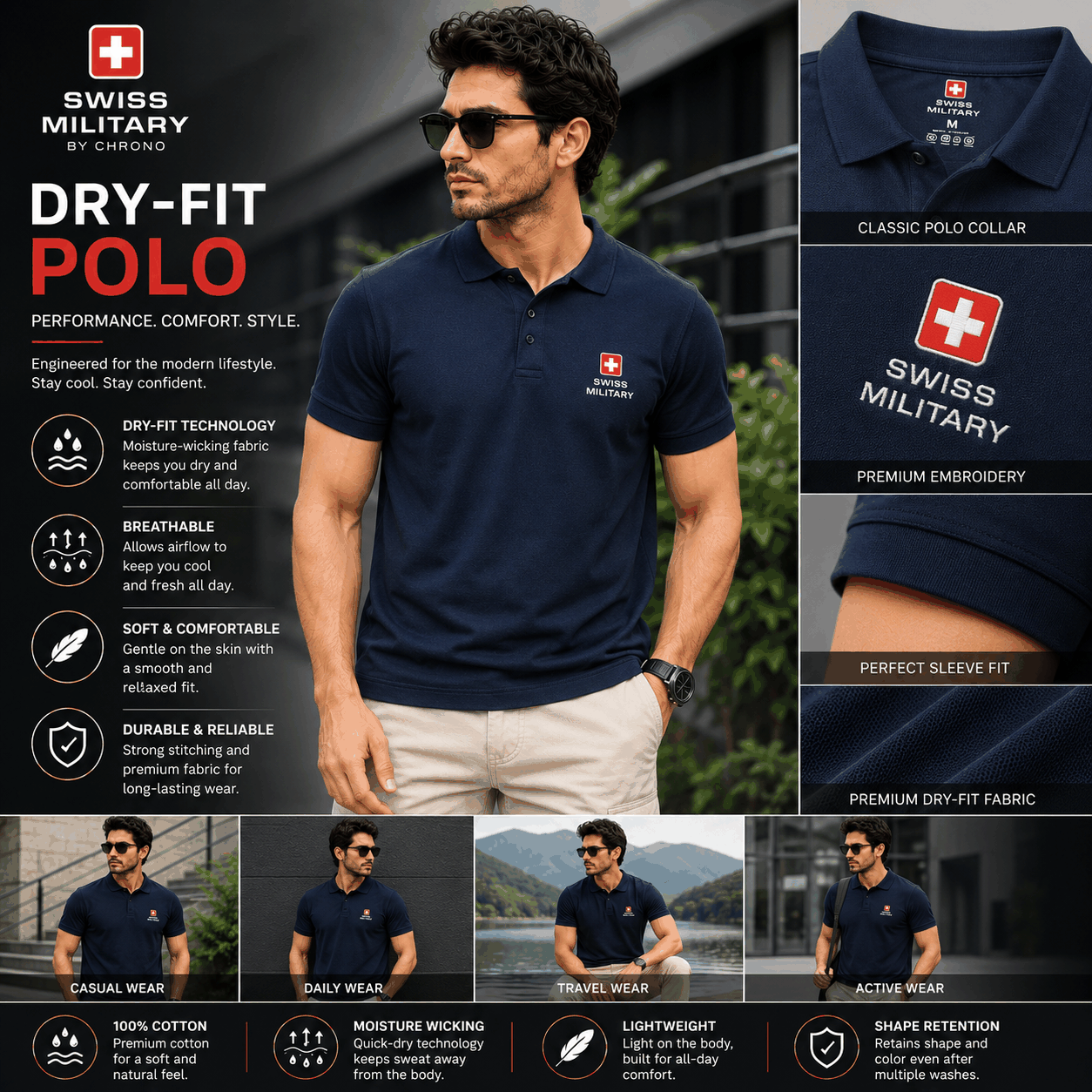 Swiss Military Dry-Fit Polo image 5