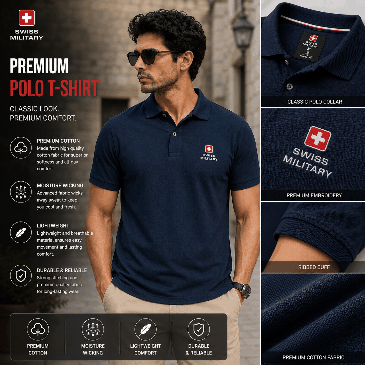 Swiss Military Premium Polo T-Shirt
