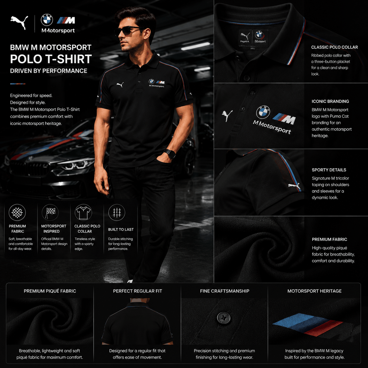 Puma BMW M Motorsport Polo – Premium Men's Polo T-Shirt