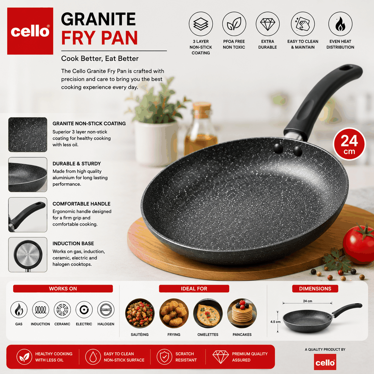 Cello Cello Granite Fry Pan