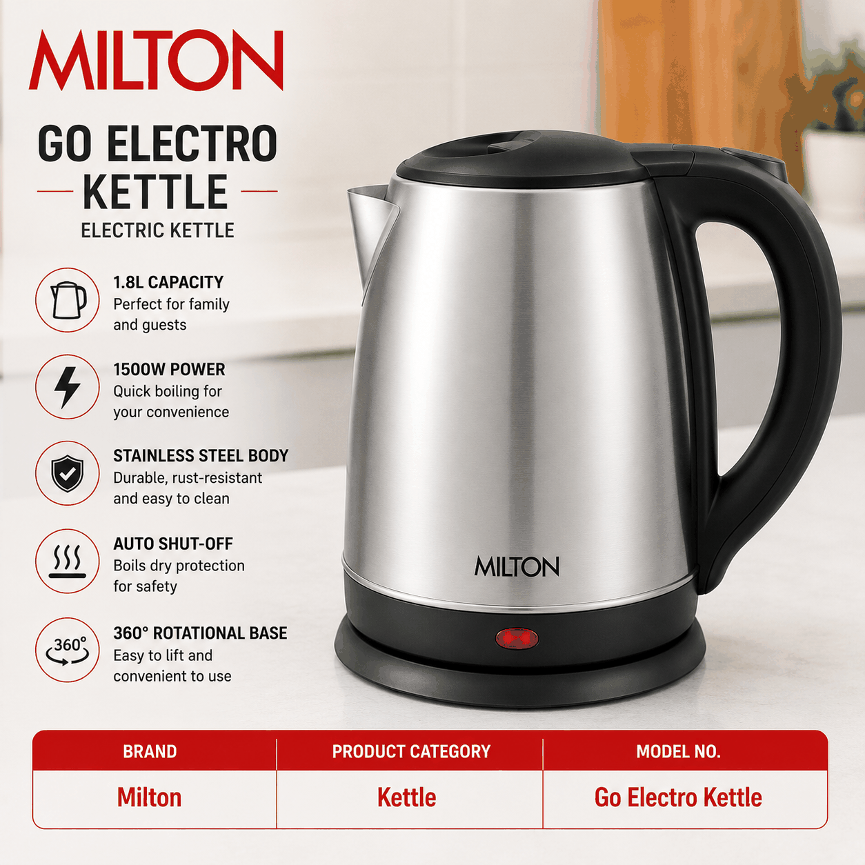 Milton Go Electro Kettle Electric Kettle