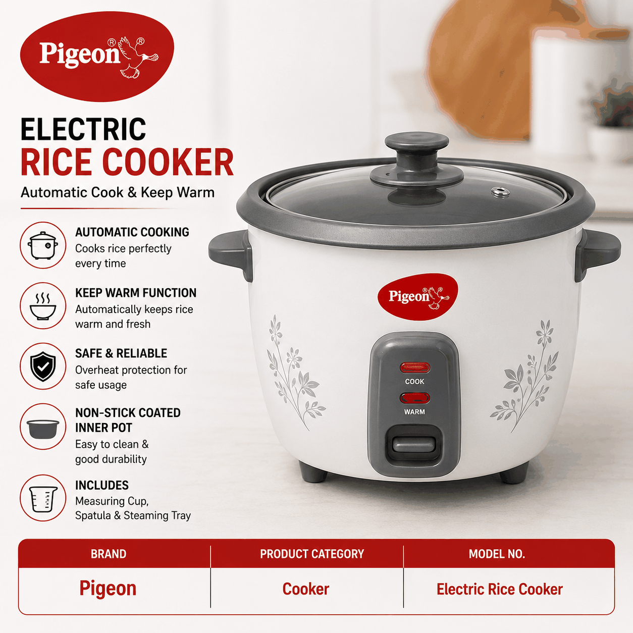 Pigeon Electric Rice Cooker Rice Cooker Automatic Cook & Keep Warm Cooker Pigeon Electric Rice Cooker Rice Cooker Automatic Cook & Keep Warm Cooker