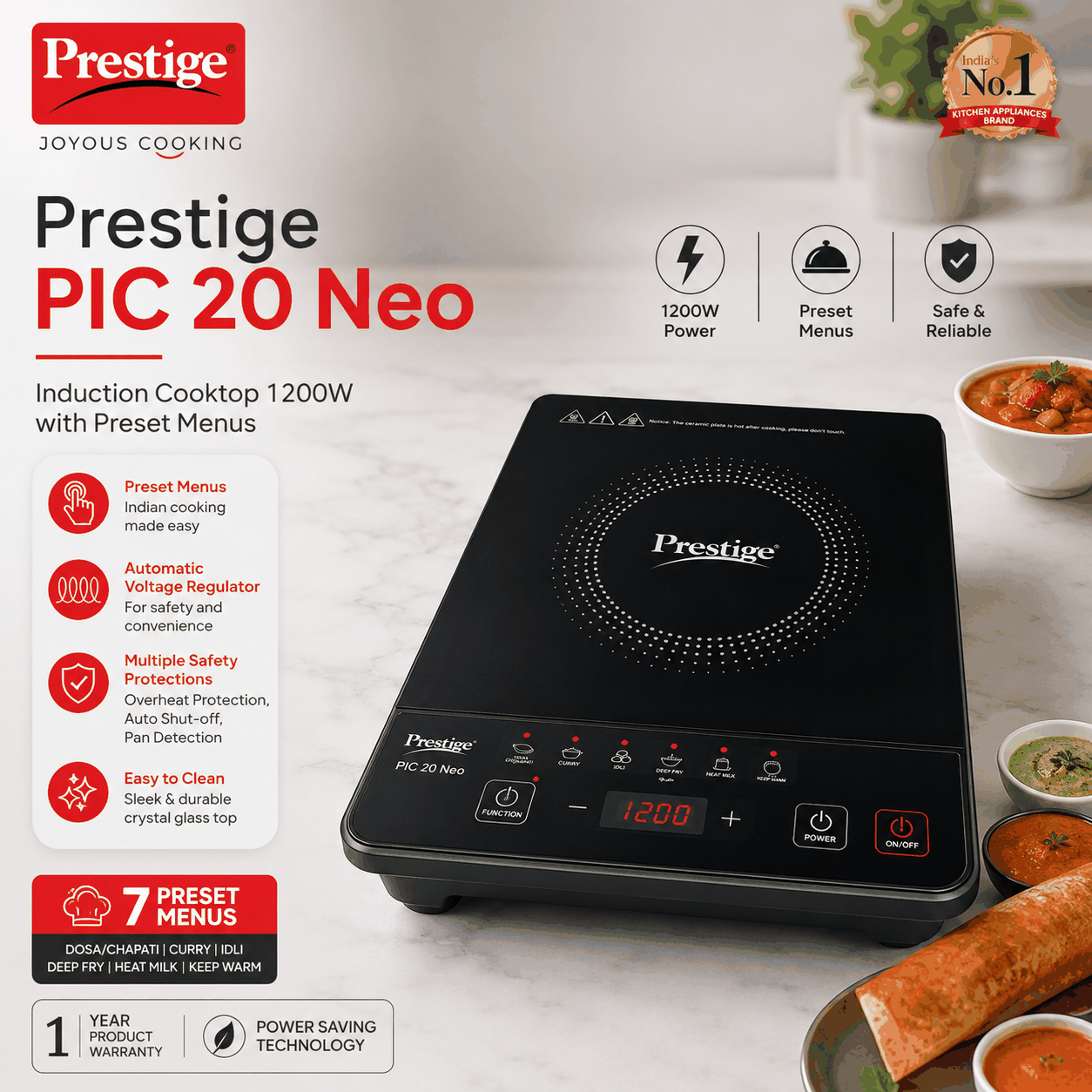 Prestige PIC 20 Neo Induction Cooktop Prestige PIC 20 Neo Induction Cooktop